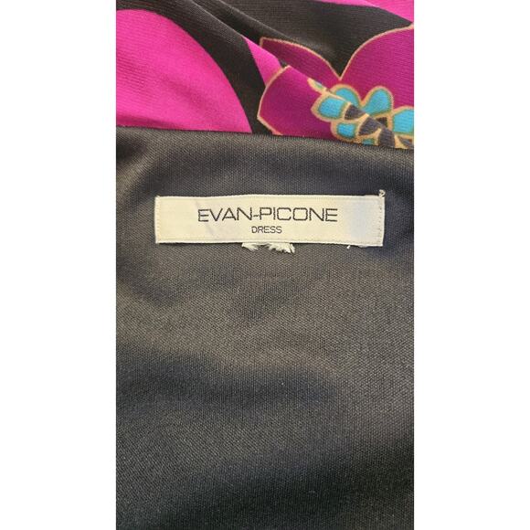 Evan-Picone Dress Sleeveless RETRO Floral Stretch Pullover Ruching MISSING SIZE - Picture 7 of 9